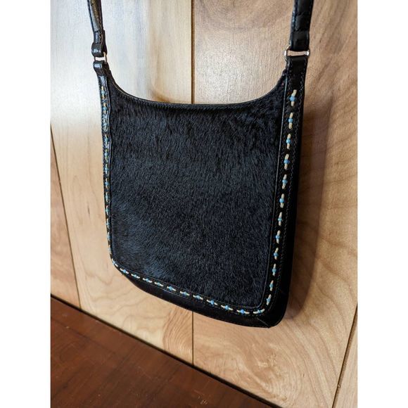Fossil Handbags - Fossil 1954 Purse Crossbody Bag‎ Leather Calf Hair Turquoise Black OS